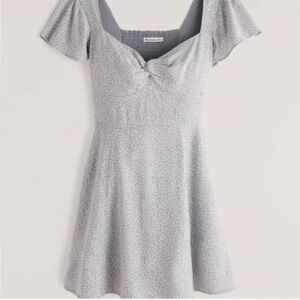 Abercrombie knot-front floral mini dress light blue